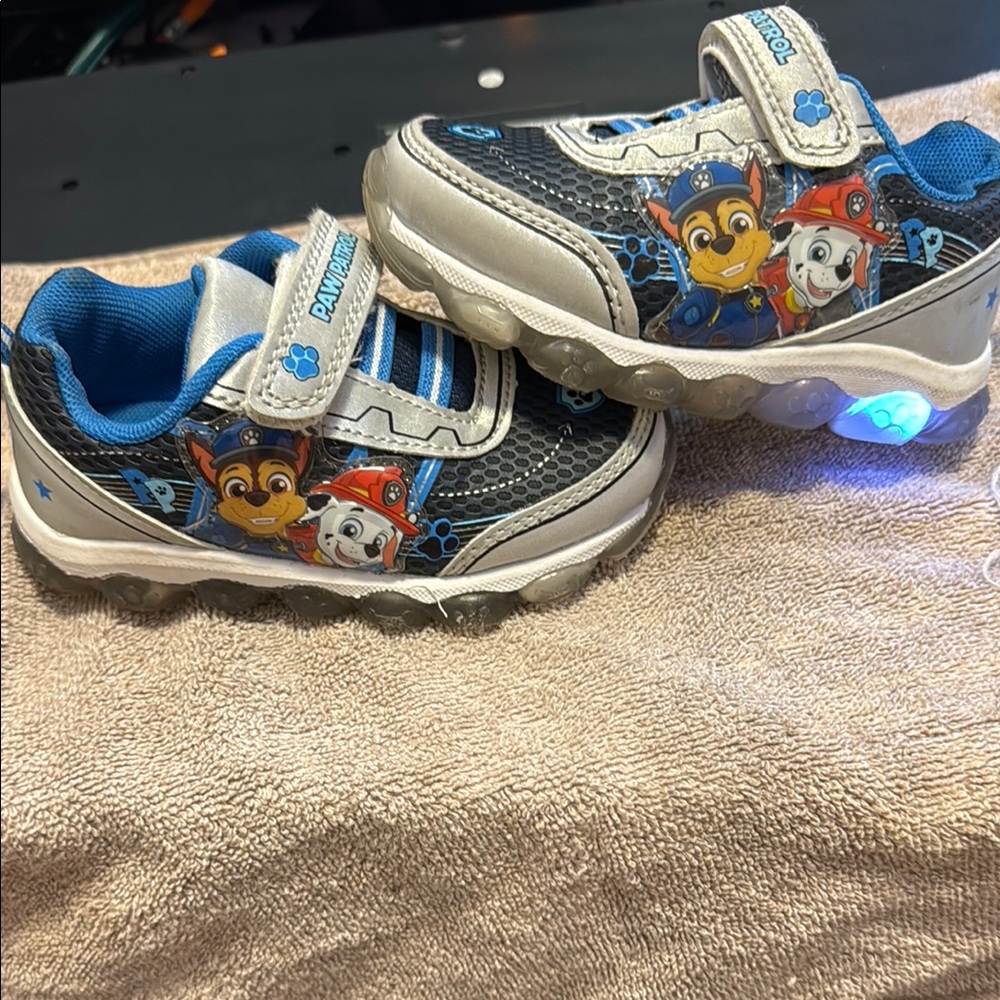 Paw Patrol Blue and White Sneakers with Velcro Straps
